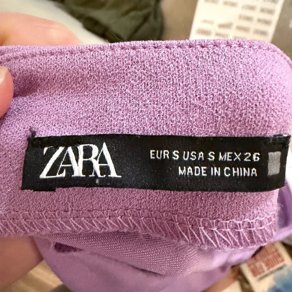 Zara Mini Skirt Purple Small Minimalist Career Night Out
